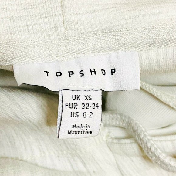 Topshop Women's Size 0-2 Oversized Panel Hoodie Drawstrings Jacket Light Gray - Picture 9 of 10